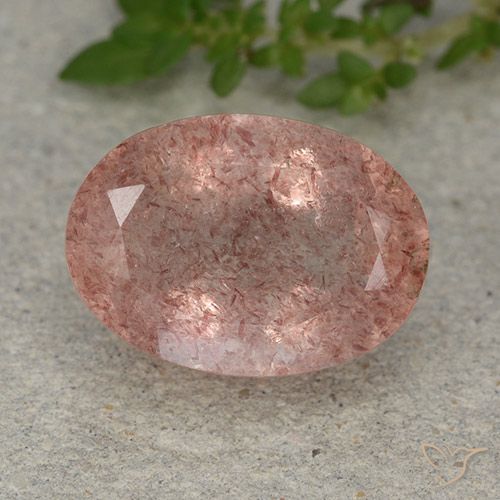 6.40ct Natural Medium Pink Strawberry Quartz, Oval, Translucent