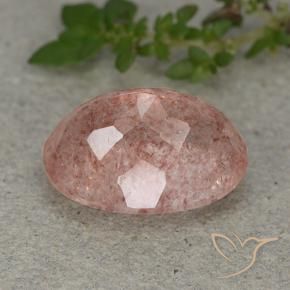 Strawberry Quartz Gemstone in 14 x 10 mm (calibrated) Size for Sale, Strawberry Quartz Stone in Medium Pink Color