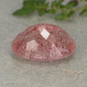 Strawberry Quartz Gemstone in 14 x 10 mm (calibrated) Size for Sale, Strawberry Quartz Stone in Light Rose Pink Color