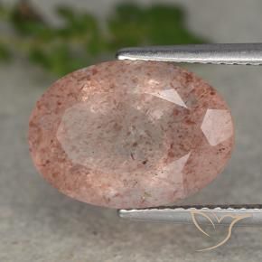 5.70 ct Pink Strawberry Quartz Stone, Natural Strawberry Quartz in Oval Facet Shape for Sale