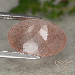 Strawberry Quartz Gemstone in 14 x 10 mm (calibrated) Size for Sale, Strawberry Quartz Stone in Orangish Pink Color