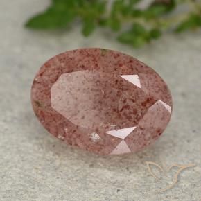5.80 ct Pink Strawberry Quartz Stone, Natural Strawberry Quartz in Oval Facet Shape for Sale