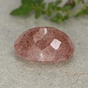 Strawberry Quartz Gemstone in 14 x 10 mm (calibrated) Size for Sale, Strawberry Quartz Stone in Medium Pink Color