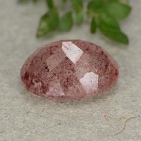 Strawberry Quartz Gemstone in 14 x 10 mm (calibrated) Size for Sale, Strawberry Quartz Stone in Medium Pink Color