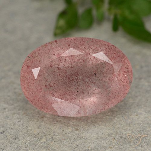 5.99ct Natural Medium-Light Pink Strawberry Quartz, Oval, Translucent