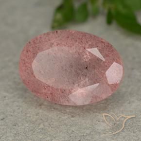 5.99 ct Pink Strawberry Quartz Stone, Natural Strawberry Quartz in Oval Facet Shape for Sale