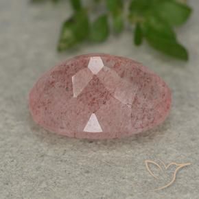 Strawberry Quartz Gemstone in 14 x 10 mm (calibrated) Size for Sale, Strawberry Quartz Stone in Medium-Light Pink Color
