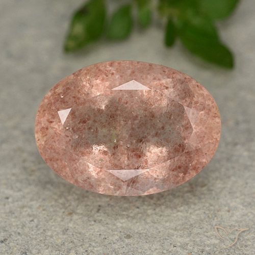6.41ct Natural Peach Rose Strawberry Quartz, Oval, Translucent