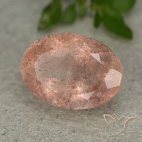 6.41 ct Pink Strawberry Quartz Stone, Natural Strawberry Quartz in Oval Facet Shape for Sale