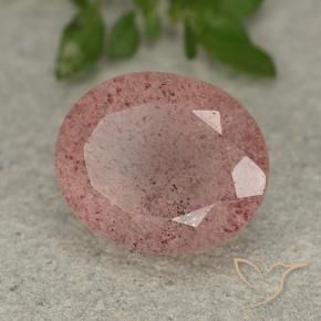5.64 ct Pink Strawberry Quartz Stone, Natural Strawberry Quartz in Oval Facet Shape for Sale