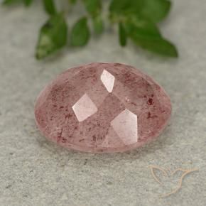 Strawberry Quartz Gemstone in 13 x 11 mm (calibrated) Size for Sale, Strawberry Quartz Stone in Earthy Pink Color