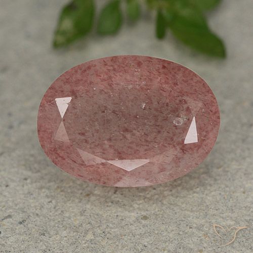 5.57ct Natural Rose Pink Strawberry Quartz, Oval, Translucent