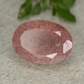 5.57 ct Pink Strawberry Quartz Stone, Natural Strawberry Quartz in Oval Facet Shape for Sale