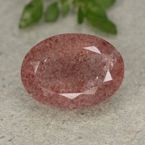 6.45ct Natural Medium Pink Strawberry Quartz, Oval, Translucent