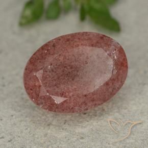 6.45 ct Pink Strawberry Quartz Stone, Natural Strawberry Quartz in Oval Facet Shape for Sale