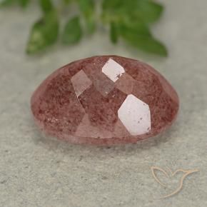 Strawberry Quartz Gemstone in 14 x 10 mm (calibrated) Size for Sale, Strawberry Quartz Stone in Medium Pink Color