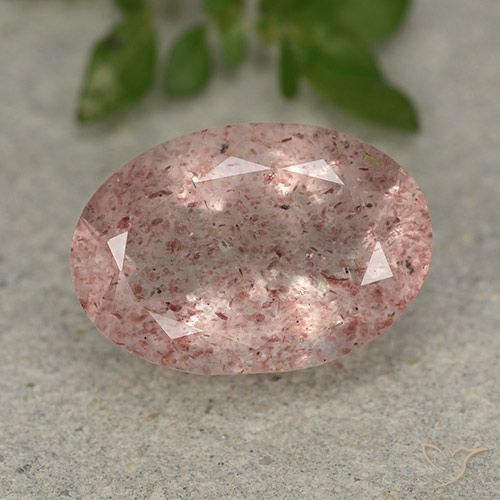 4.94ct Natural Light Pink Strawberry Quartz, Oval, Translucent