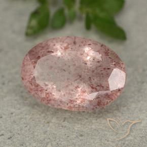 4.94 ct Pink Strawberry Quartz Stone, Natural Strawberry Quartz in Oval Facet Shape for Sale