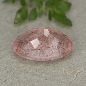 Strawberry Quartz Gemstone in 14 x 10 mm (calibrated) Size for Sale, Strawberry Quartz Stone in Light Pink Color