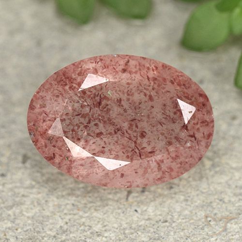 4.65ct Natural Medium Pink Strawberry Quartz, Oval, Translucent