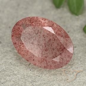 4.65 ct Pink Strawberry Quartz Stone, Natural Strawberry Quartz in Oval Facet Shape for Sale
