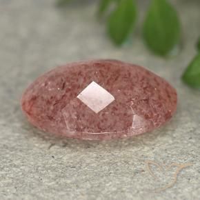Strawberry Quartz Gemstone in 14 x 10 mm (calibrated) Size for Sale, Strawberry Quartz Stone in Medium Pink Color