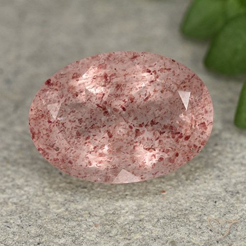 5.17ct Natural Medium-Light Pink Strawberry Quartz, Oval, Translucent