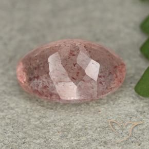 Strawberry Quartz Gemstone in 14 x 10 mm (calibrated) Size for Sale, Strawberry Quartz Stone in Medium-Light Pink Color