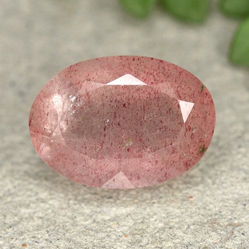 5.75ct Natural Medium-Light Pink Strawberry Quartz, Oval, Translucent