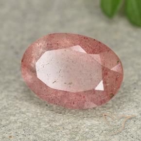 5.75 ct Pink Strawberry Quartz Stone, Natural Strawberry Quartz in Oval Facet Shape for Sale