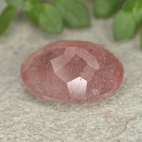 Strawberry Quartz Gemstone in 14 x 10 mm (calibrated) Size for Sale, Strawberry Quartz Stone in Medium-Light Pink Color