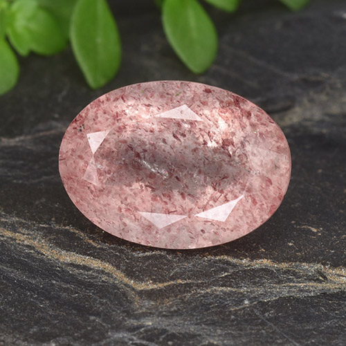 Rosado claro Cuarzo Fresa Gema - 6.6ct Forma ovalada (ID: 490636)