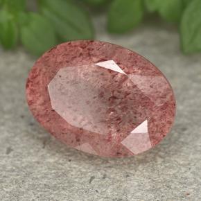 6.10 ct Pink Strawberry Quartz Stone, Natural Strawberry Quartz in Oval Facet Shape for Sale