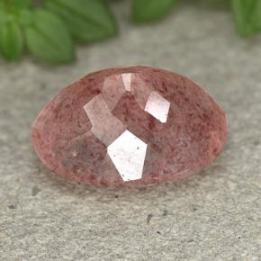 Strawberry Quartz Gemstone in 14 x 10 mm (calibrated) Size for Sale, Strawberry Quartz Stone in Rose Pink Color