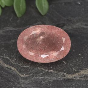 Medium Pink Strawberry Quartz Gem - 5.7ct Oval Facet (ID: 490638)
