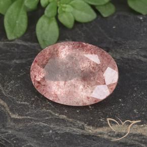 4.78 ct Pink Strawberry Quartz Stone, Natural Strawberry Quartz in Oval Facet Shape for Sale