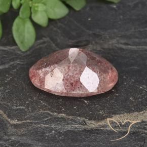 Strawberry Quartz Gemstone in 14 x 10 mm (calibrated) Size for Sale, Strawberry Quartz Stone in Medium-Light Pink Color