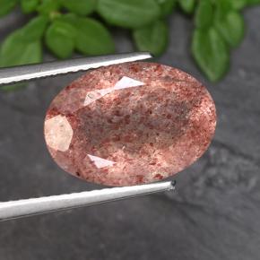 Оттенки розового Клубничный Кварц Камень - 4.9ct Фасетный Овал (ID: 490703)