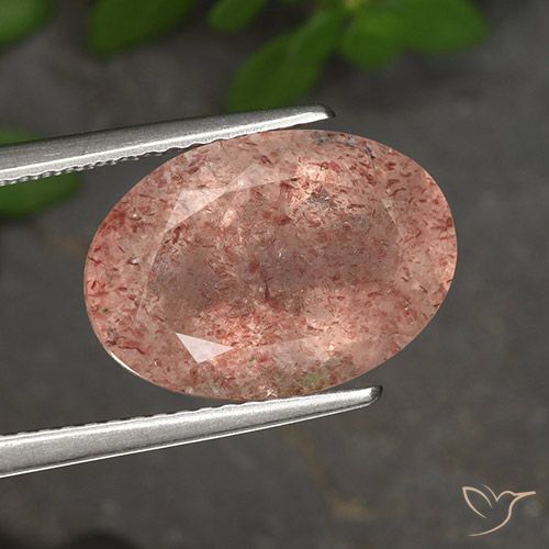 5.61ct Natural Rose Pink Strawberry Quartz, Oval, Translucent