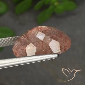 Strawberry Quartz Gemstone in 14 x 10 mm (calibrated) Size for Sale, Strawberry Quartz Stone in Rose Pink Color