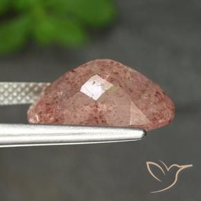 Strawberry Quartz Gemstone in 14 x 10 mm (calibrated) Size for Sale, Strawberry Quartz Stone in Earthy Pink Color