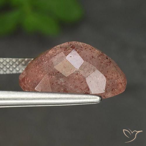 Strawberry Quartz Gemstone in 14 x 10 mm (calibrated) Size for Sale, Strawberry Quartz Stone in Peach Orange Color