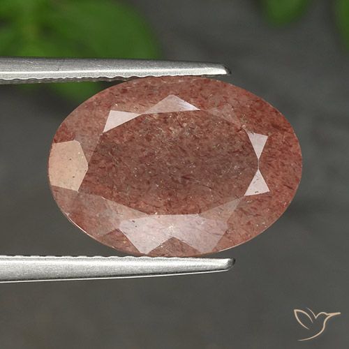 5.50ct Natural Medium Pink Strawberry Quartz, Oval, Translucent