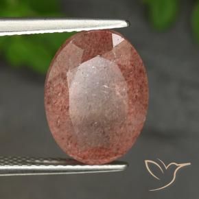 5.50 ct Pink Strawberry Quartz Stone, Natural Strawberry Quartz in Oval Facet Shape for Sale