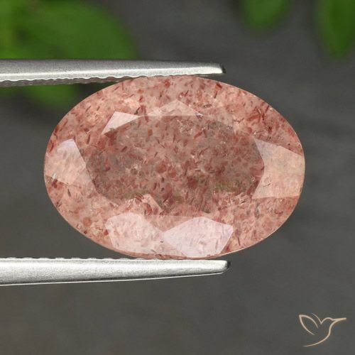 Rosa arancione Quarzo fragola Gem - 4.5ct Ovale sfaccettato (ID: 490709)