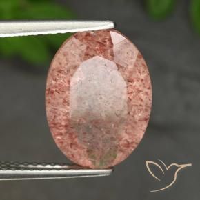 4.54 ct Pink Strawberry Quartz Stone, Natural Strawberry Quartz in Oval Facet Shape for Sale