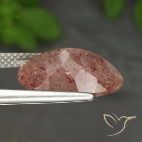 Strawberry Quartz Gemstone in 14 x 10 mm (calibrated) Size for Sale, Strawberry Quartz Stone in Pink Orange Color