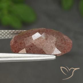 Strawberry Quartz Gemstone in 14 x 10 mm (calibrated) Size for Sale, Strawberry Quartz Stone in Medium Pink Color