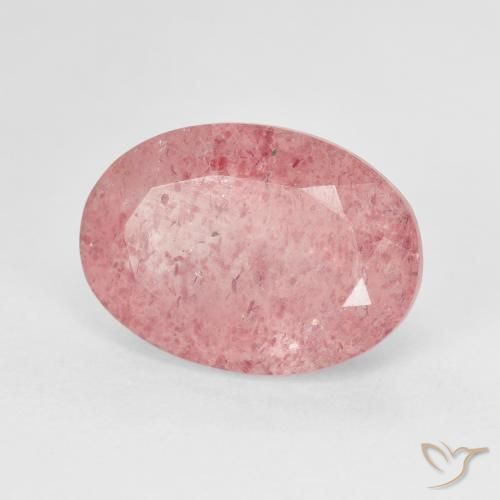 6.39ct Natural Medium Pink Strawberry Quartz, Oval, Translucent