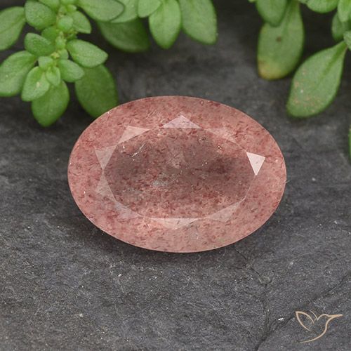 14,1 x 10,1mm rosa Erdbeerquarz im Ovalschliff aus Russland, Gewicht 5,87 ct, Garantiert echter Edelstein in Translucent Reinheit, 1 Stück Erdbeerquarz - die Farbe ist Hellrose-rosa, Mohs-Härte von 7 Geeignet für den täglichen Gebrauch im Schmuck, Photo A